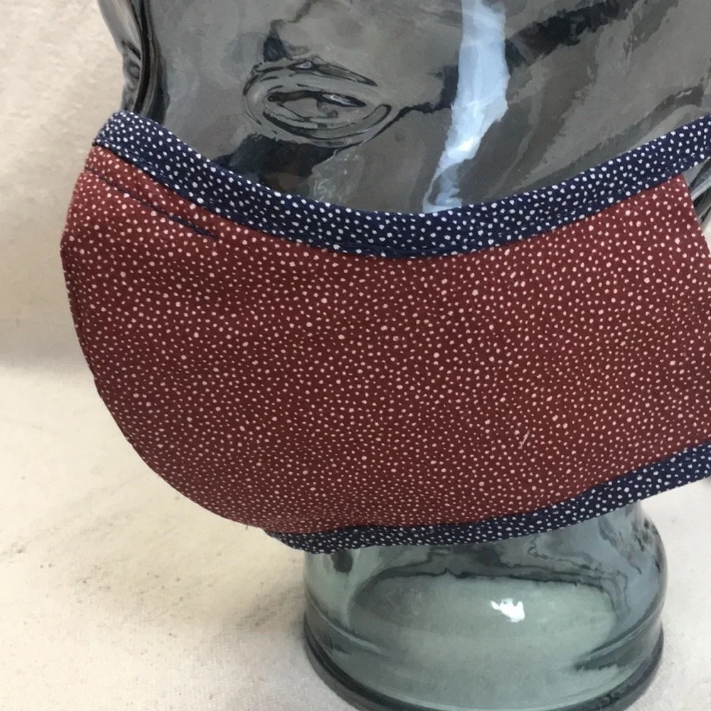Red white and Blue 3 layer Cotton mask with ties